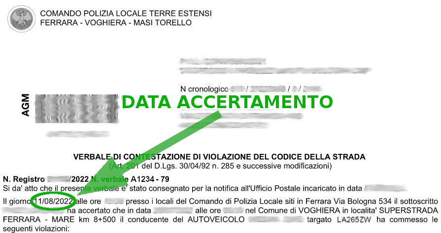 Immagine che descrive come recuperare la data